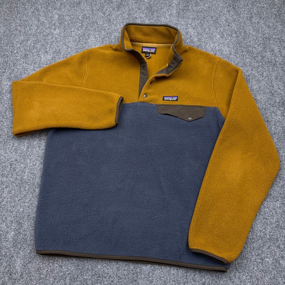 Patagonia Lightweight Synchilla Snap-T Pullover Men's M Shelter Brown Colorblock